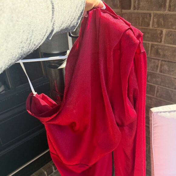 Women's XL Red One-Armed Bodysuit - Picture 5 of 7